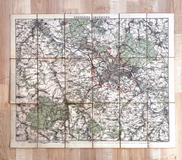 Meinholds Karte Von Dresden Und Umgebung * Auch Für Radfahrer * 1:60000 *