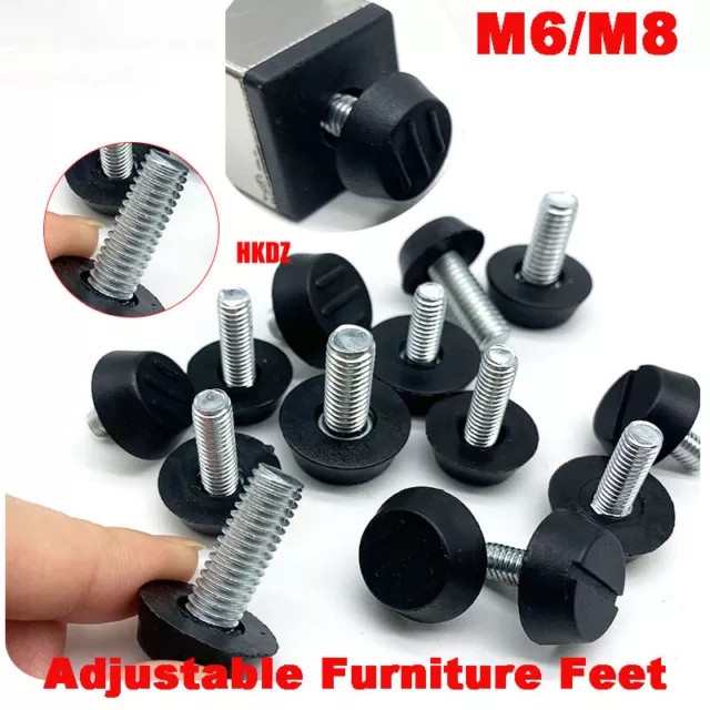 Adjustable Furniture Feet M6/M8 Screw Leveling Foot Table Cabinet Leg Round Base