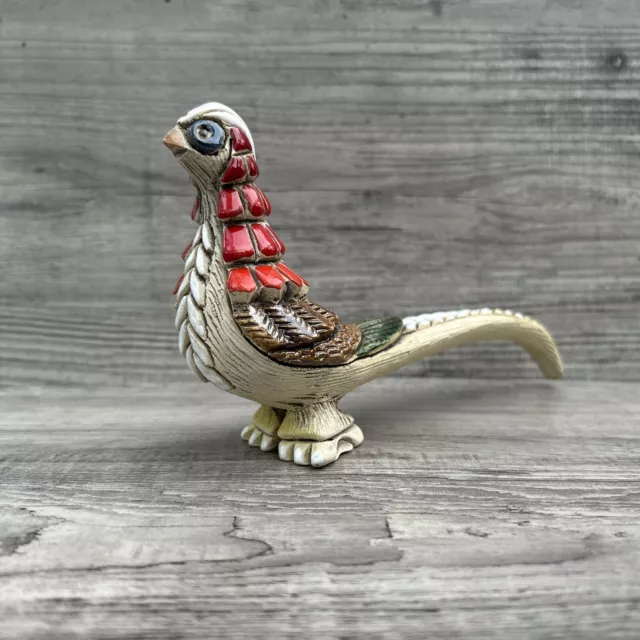 Artesania Rinconada Art Pottery Pheasant Bird Figurine Uruguay Vintage 6”