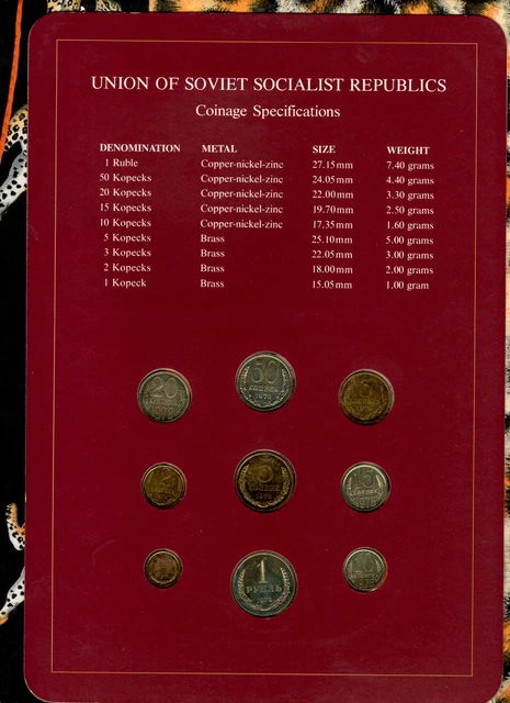 Coin Sets of All Nations USSR Russia 1976-1979 10,15,50 Kopeck 1976 UNC 2