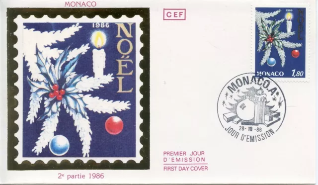 Fdc / Premier Jour De Monaco // Noel 86 /// 1986