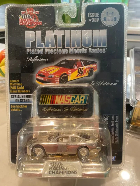 Bill Elliott #94 Nascar Platinum Plated Precious Metals Series. Racing Champion