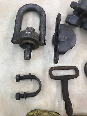 Lot of Vintage Antique Hooks Clevis Chain Pulley Decor Steampunk Repurpose 3