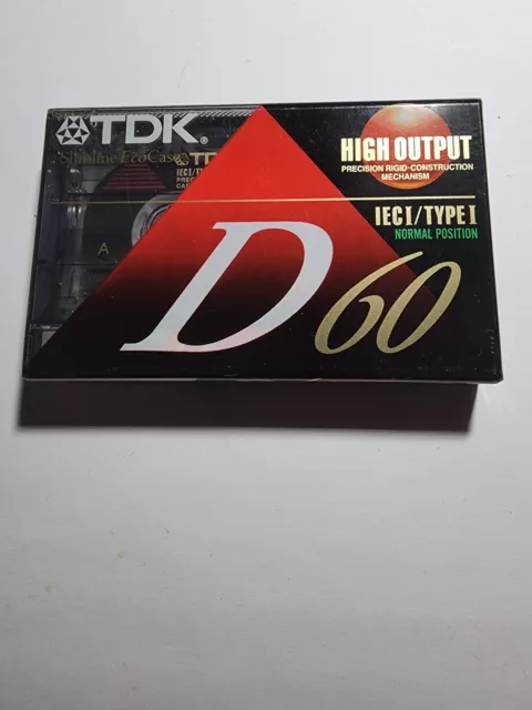 TDK D60 Blank Cassette Tape High Output Normal Bias- Sealed CS10