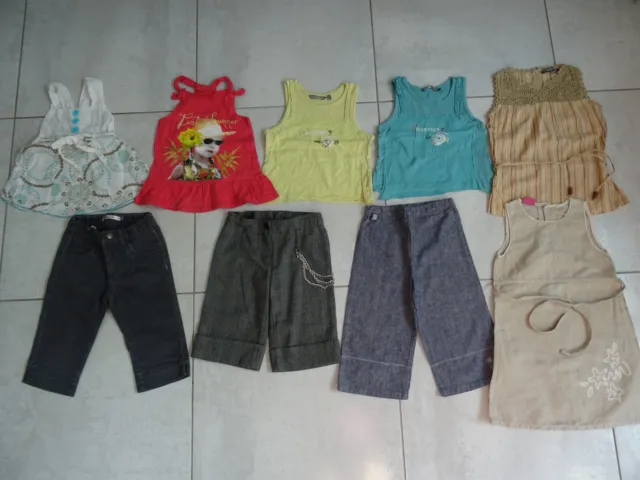 lot vêtements été fille 5 ans :tout compte fait=2 pantacourts,5 TS,robe + panta