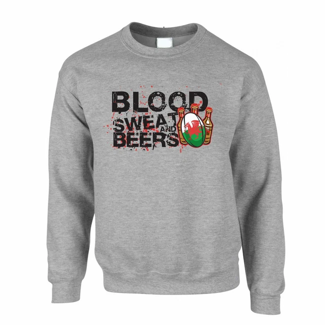 Pullover unisex Supporters Wales Rugby sangue, sudore e birra