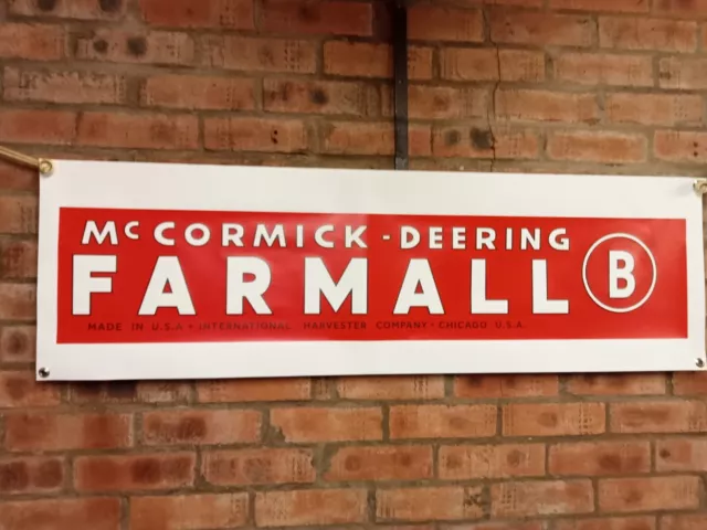 McCORMICK FARMALL DEERING B TRACTOR   large pvc WORK SHOP BANNER
