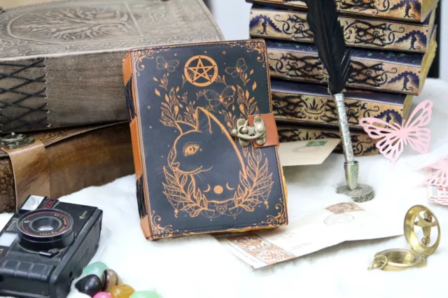 blank spell book of shadows vintage leather journal grimoire journal gifts