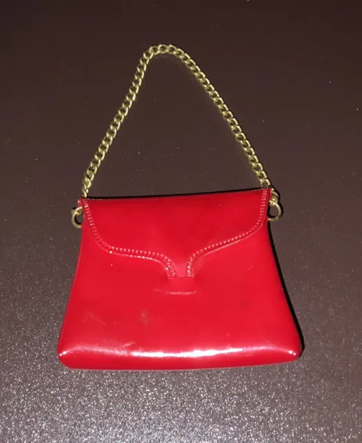 Vintage 1960’s Ideal Tammy Doll Checkmate Red Purse Gold Chain Japan💕