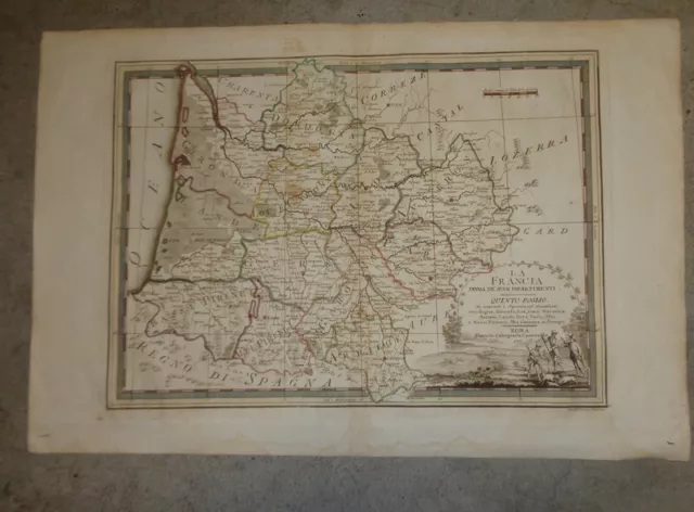 Carte 1797  Béarn, Gascogne, Guyenne, Périgord etc.