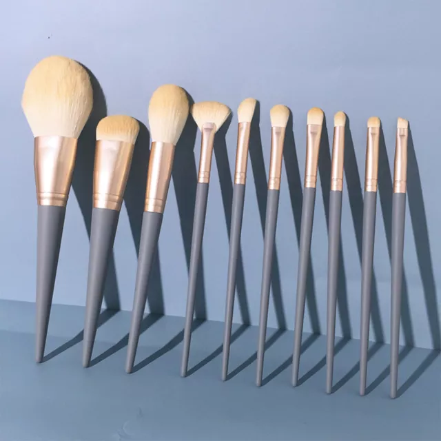 10Pcs Cosmetic Make-up Brushes Face Powder Blusher Foundation Contour Brush Set