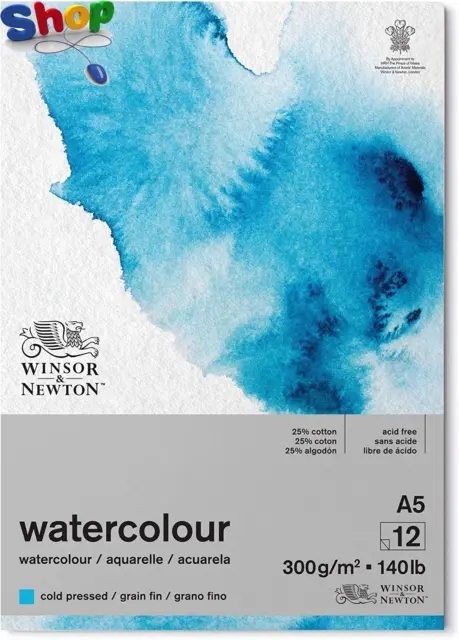 Winsor  and  Newton  Watercolour  Paper  Pad ,  A5 ,  12  Sheets ,  300  G / M �