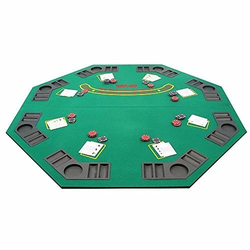 Trademark Poker Deluxe Solid Wood Poker and Blackjack Table Top with CaseBlac...
