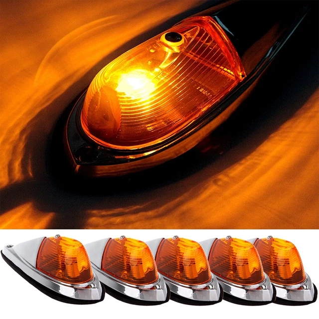 5X AMBER TEARDROP cab Marker Roof running light for Semi trailer