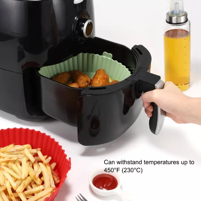 3pcs Air Fryer Silicone Pot With Basting Brush Kitchen Liners Heat Resistant