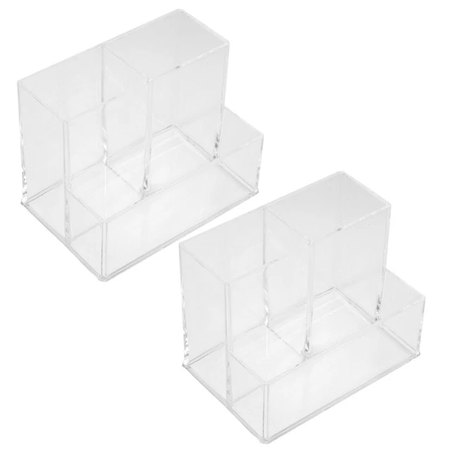 2 pezzi portapenne, acrilico, organizzatore per penne, scomparto, portapennelli per trucco,