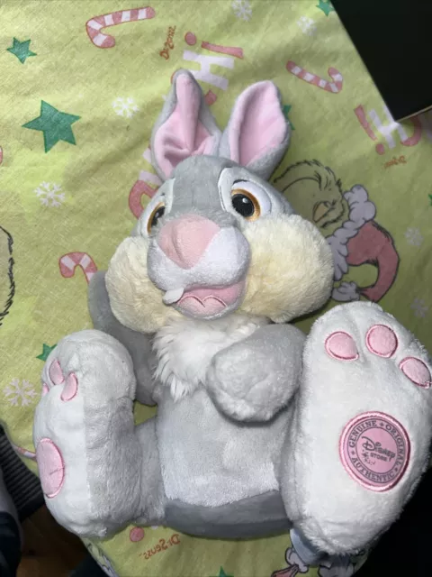 Disney Store Thumper Rabbit Plush Soft Toy Grey White Medium Soft Bunny Easter