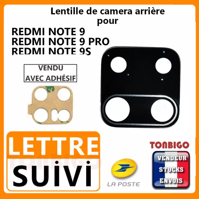 Vitre arrière caméra XIAOMI REDMI NOTE 9 PRO Lentille appareil photo Lens verre