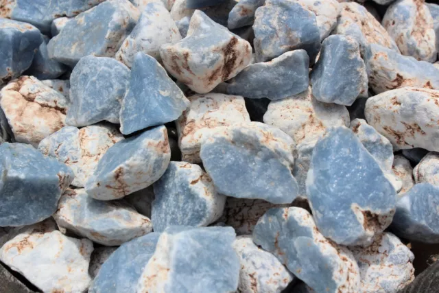 100% Natural Angelite Rough Stone LB  (Crystal Wholesale Bulk Lots)