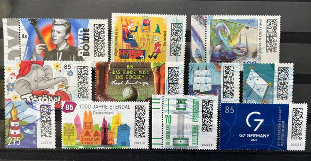 Deutschland Briefmarken 2022, gemischte Auswahl