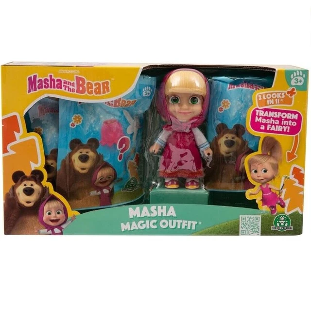 Bambola Masha Alta 12 Cm Con Codini E Vestito Con
