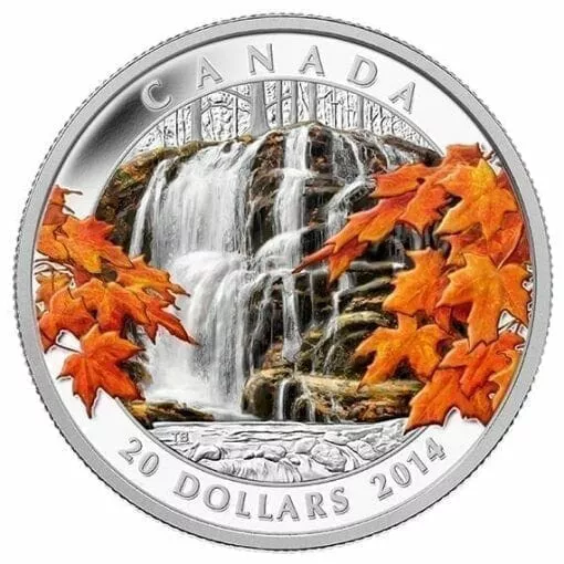 2014 Canada Autumn Falls $20 1oz Silver Coin – Royal Canadian Mint