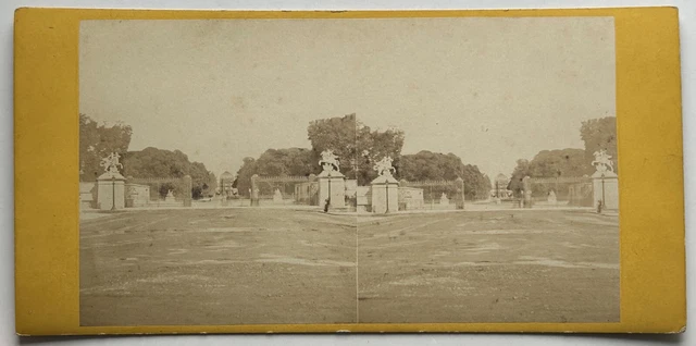 Frankreich Paris Garten Des Tuileries c1865 Foto Stereo Albumin Vintage P77L7n