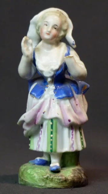 AA 18èm figurine statuette 13cm175g porcelaine de saxe jeune fille meissen  rare 2