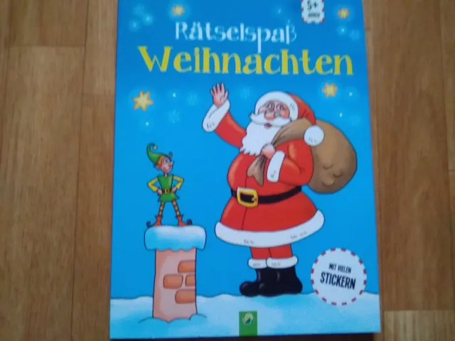 Rätselbuch/Malbuch/Rätselspaß Weihnachten mit Stickern NEU & UNBENUZT