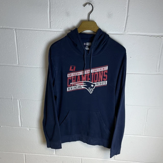 Felpa con cappuccio NFL New England Patriots da uomo grande blu football americano USA