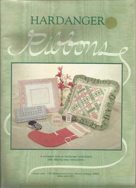 Hardanger Ribbons Janice Love Hardanger libro de patrones de gráficos bordados 1989