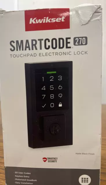 Kwikset SmartCode 270 Touchpad Electronic Lock  Matte Black 992700-005