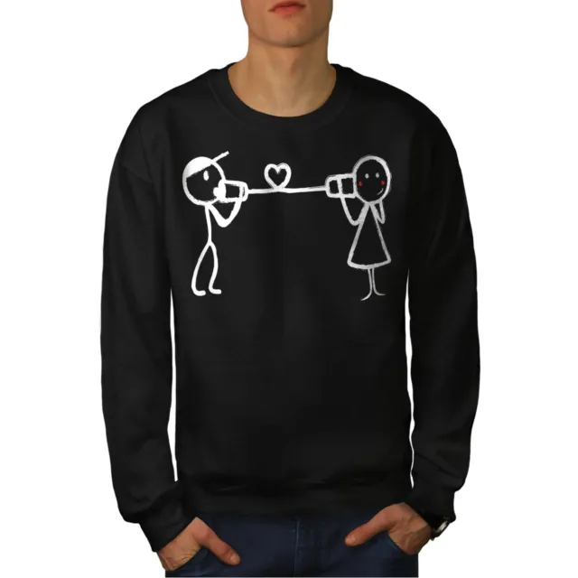 Wellcoda Love Cute Stick Guy Mens Sweatshirt, Human Casual Pullover Jumper