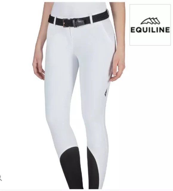 NEW - Equiline Brendak Knee Grip Ladies Breeches White SZ10 (IT42) - £189 RRP