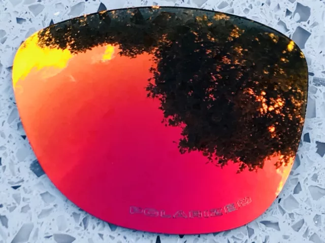 Etched Polarized Fire Red Mirrored Replacement Lenses For Oakley Frogskins 3