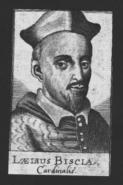1680 - Laeiaus Biscia Cardinal Archbishop Italy Copperplate Portrait
