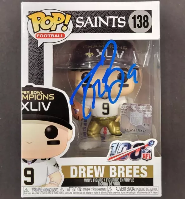 Drew Brees signed New Orleans Saints Funko Pop! autograph ~ PSA/DNA COA