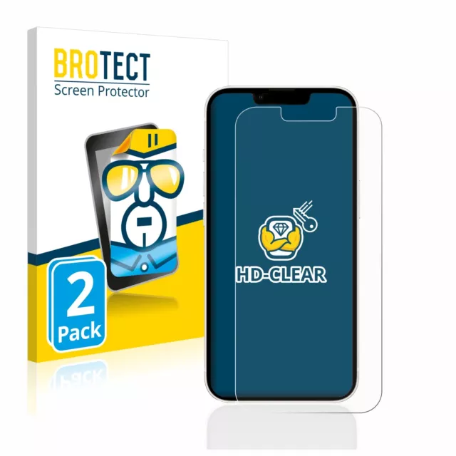 2x Film Protection Ecran pour Apple iPhone 13 / 13 Pro Clair Protecteur