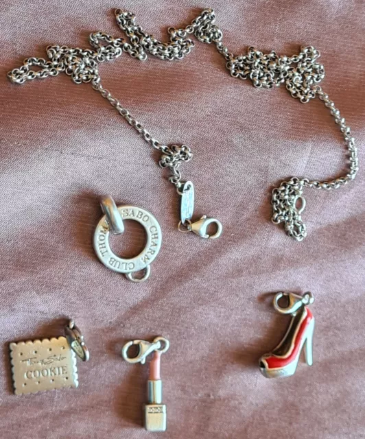 THOMAS SABO Collier chaîne + charm club + 3 charms argent massif 925 & émail