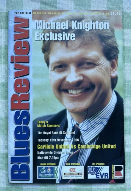 Football Programme - Carlisle Utd v Cambridge Utd - Division 3 - 19th Nov 1996