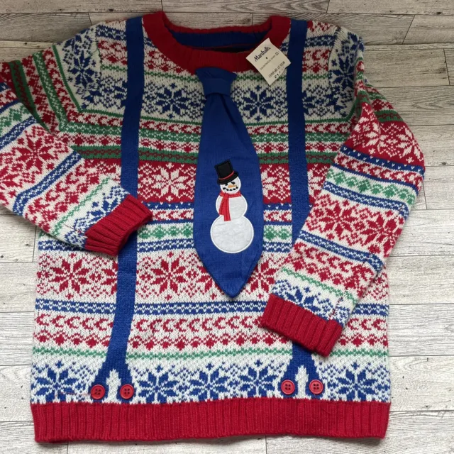 Kids Blizzard Baby Ugly Holiday Christmas Sweater Snowman NWT/Flaw Size 7