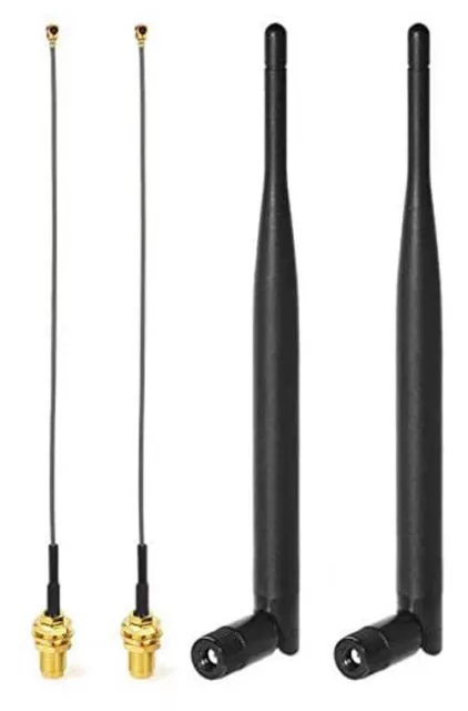 RP-SMA WLAN Antenne 6dBi Dualband 2,4GHz 5,8GHz 2 Stück für Intel Fenvi HP Dell