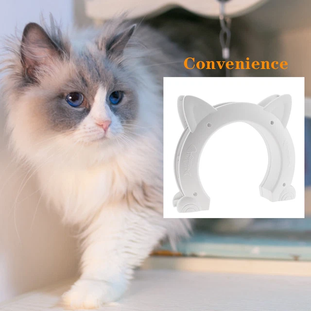 Puerta para mascotas cabeza de gato con forma de perros pequeños puerta de seguridad lindo orificio sin solapa ABS cachorro