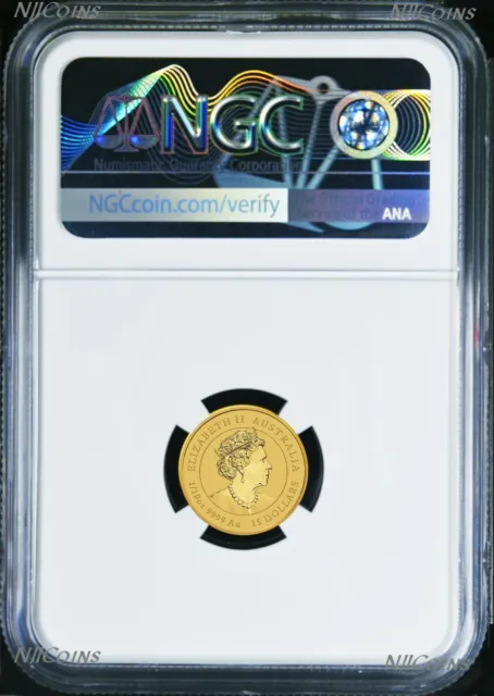2022 Australia Bullion GOLD $15 Lunar Year of the Tiger NGC MS70 1/10 oz Coin FR 2