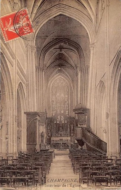 CPA 95 CHAMPAGNE INTERIEUR DE L'EGLISE (cpa émaillée