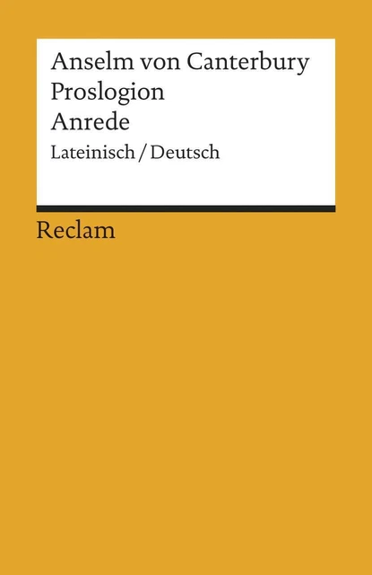 Anselm von Canterbury | Proslogion / Anrede | Taschenbuch | Latein (2005)