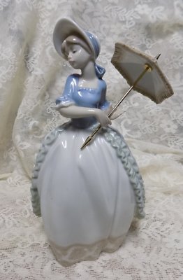 1985 Lladro Figurine~Victorian Girl With Parasol/Umbrella~Spain~Daisa