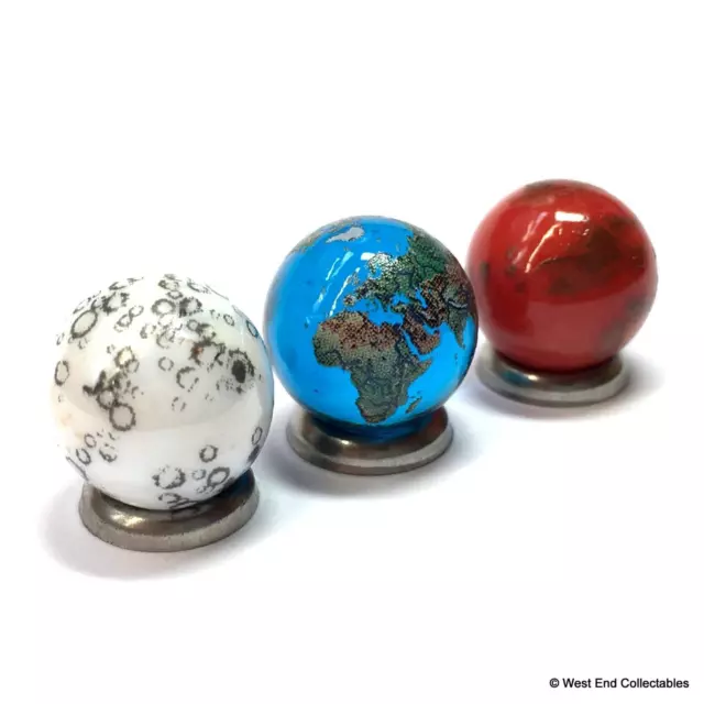 It's A Small World! Super TINY 15mm 0.5" Glass Detailed Globe Planet Marble Set