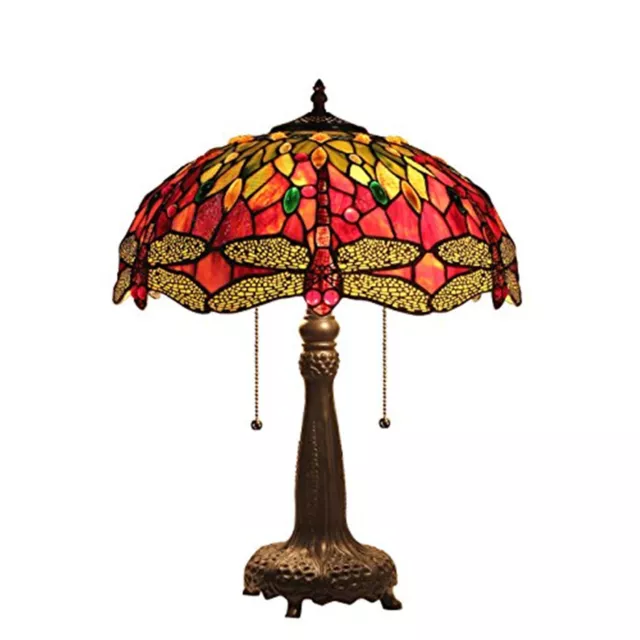 Chloe Lighting Empress Tiffany-style 2 Light Dragonfly Table Lamp 16" Shade