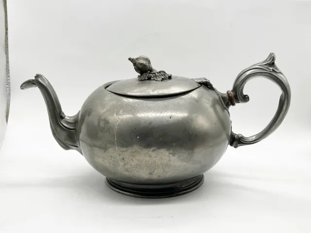 Antique Victorian Pewter Teapot Tea Pot A/F